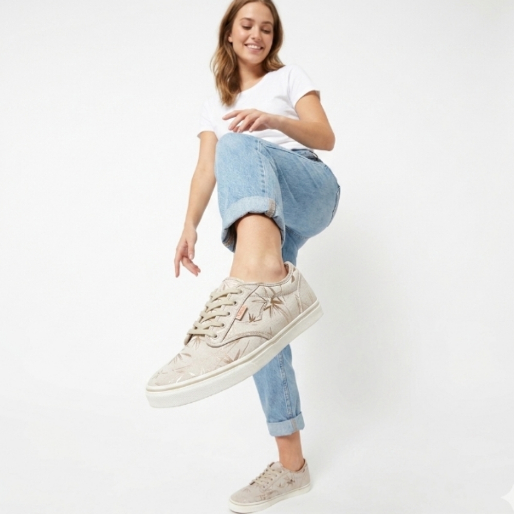 VANS Atwood Casual Athletic Shoes Sneakers Beige with Gold Palms size 8 - Picture 3 of 15